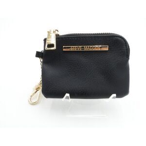 Steve Madden Wallet Coin Purse Black‎ Logo Name Bag Charm Key Chain Change
